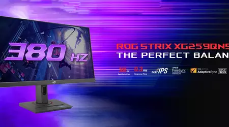 ASUS presenterer ROG Strix XG259QNS spillmonitor med støtte for oppdateringsfrekvens på 380 Hz