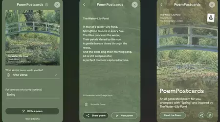 Google Arts & Culture har lært seg å lage postkort med dikt generert av kunstig intelligens.