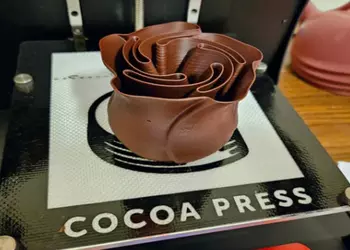 Sjokolade skrevet ut på en 3D-printer ...