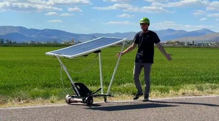 En ødelagt gyroscooter har blitt omgjort til en gokart drevet av et solcellepanel