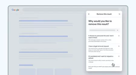 Google lar brukerne fjerne personlig informasjon fra søkeresultatene raskere