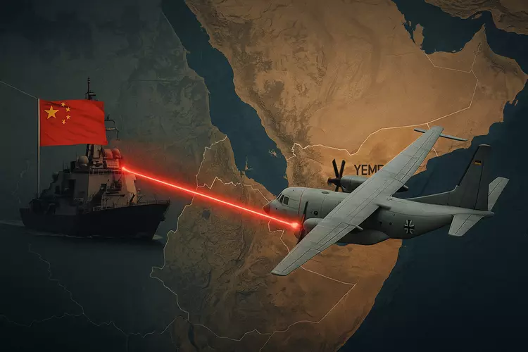 Et kinesisk skip "belyste" et Bundeswehr-fly ...