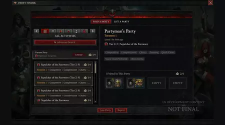 Diablo IV får en ny funksjon for å finne spillere som kan bli med i Party Finder-gruppen din med sesong 6