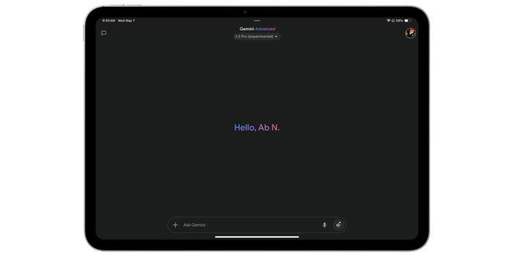 Google Gemini-appen fungerer nå i fullskjermmodus ...