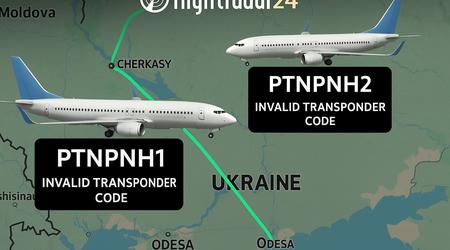 Sivile fly med PTNPNH-koder som er støtende for Putin flyr over Ukraina