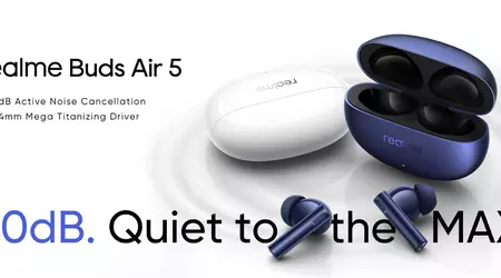 realme Buds Air 5: 12,4 mm drivere, ANC, IPX7-beskyttelse og opptil 38 timers batteritid for 39 dollar.