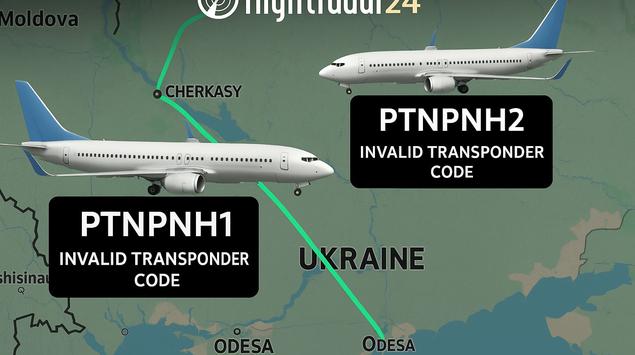 Sivile fly med PTNPNH-koder som er ...