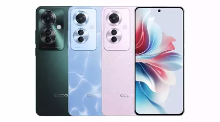 OPPO Reno 11 F: OLED-skjerm på 120 Hz, MediaTek Dimensity 7050-brikke, 64 MP-kamera og IP65-beskyttelse for 305 dollar.