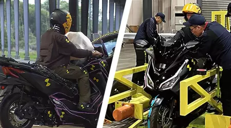 Toyoda Gosei viste en prototype av airbag for motorsykler og scootere