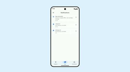 En forenklet bunnlinje i Google Maps vises på Android 