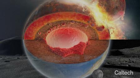 Gigantiske biter av den eldgamle planeten Theia, som bidro til å skape Månen, svever inne i Jorden.
