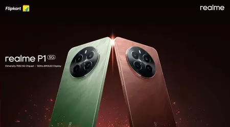 Realme P1 5G: 120 Hz OLED-skjerm, MediaTek Dimensity 7050-brikke, IP54-beskyttelse og 5000 mAh-batteri med 45 W lading til en pris fra 190 USD.