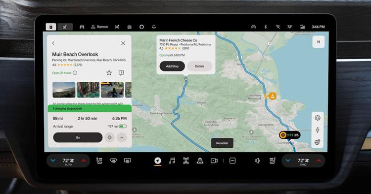 Rivian har bygget Google Maps inn ...