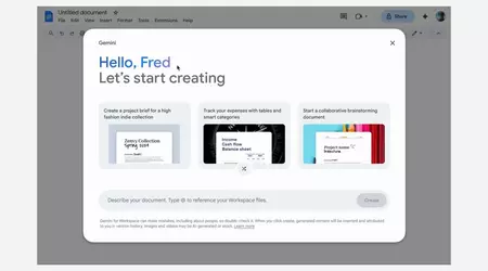Google starter testing av "Hjelp meg å lage"-funksjonen drevet av Gemini i Google Docs