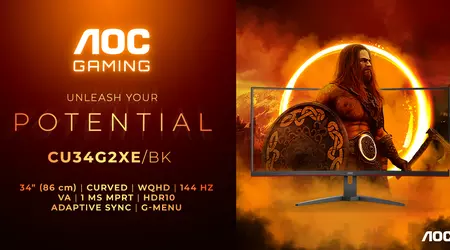AOC Gaming CU34G2XE/BK - buet gaming-skjerm med 144 Hz oppdateringsfrekvens til kr 299,-.