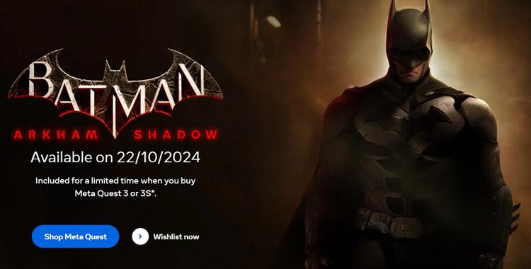 Utgivelsesdatoen for VR-spillet Batman: Arkham Shadow, ...