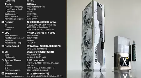 En entusiast overklokker GPU-en i et NVIDIA GeForce RTX 4090-grafikkort til rekordhøye 3,93 GHz.