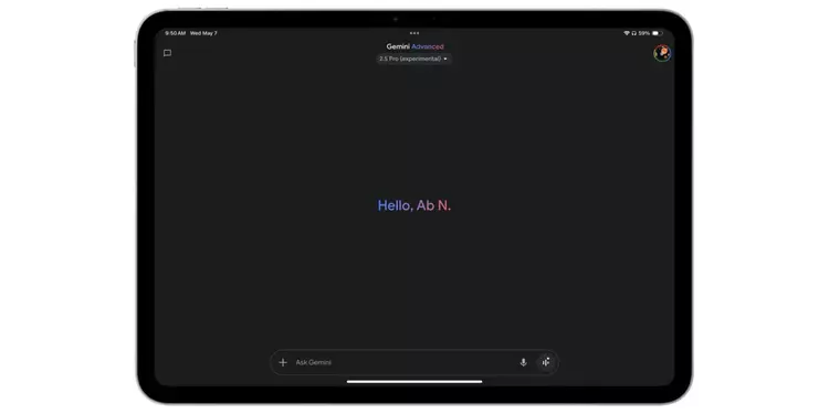 Google Gemini-appen fungerer nå i fullskjermmodus ...