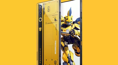 nubia avduket Red Magic 9 Pro+ Bumblebee Transformers Edition med tematilbehør og gaveinnpakning.