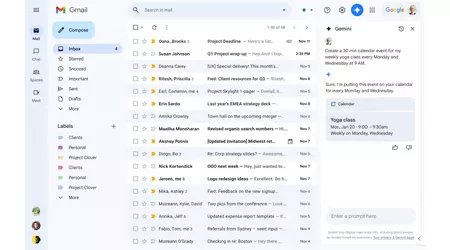 Gmail integrerer Google Kalender i Gemini-sidefeltet 