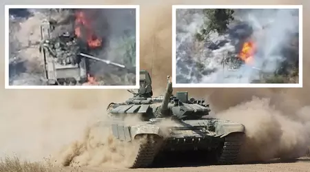 Ukrainsk FPV-drone ødela en russisk T-90-stridsvogn til en verdi av 2,5 millioner dollar for 500 dollar.