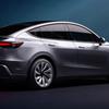 Den oppdaterte Tesla Model Y - sett bakfra