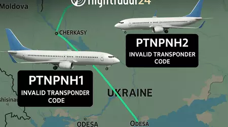 Sivile fly med PTNPNH-koder som er støtende for Putin flyr over Ukraina