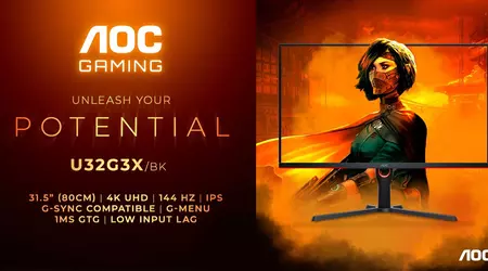 4K UHD, 144 Hz-skjerm og HDMI 2.1 til £650 - AOC Gaming U32G3X/BK-skjerm annonsert