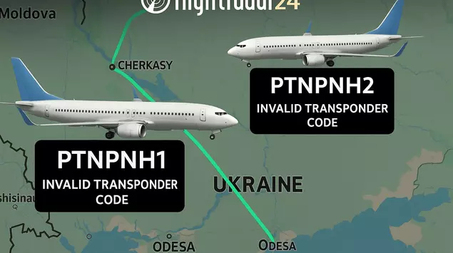 Sivile fly med PTNPNH-koder som er ...
