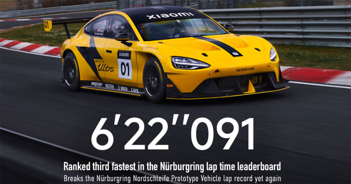 Xiaomis dristige eksperiment: Nürburgring-løypen og SU7 Ultra i aksjon Xiaomi SU7 Ultra: Prototype av den nye superbilen testet på Nürburgring