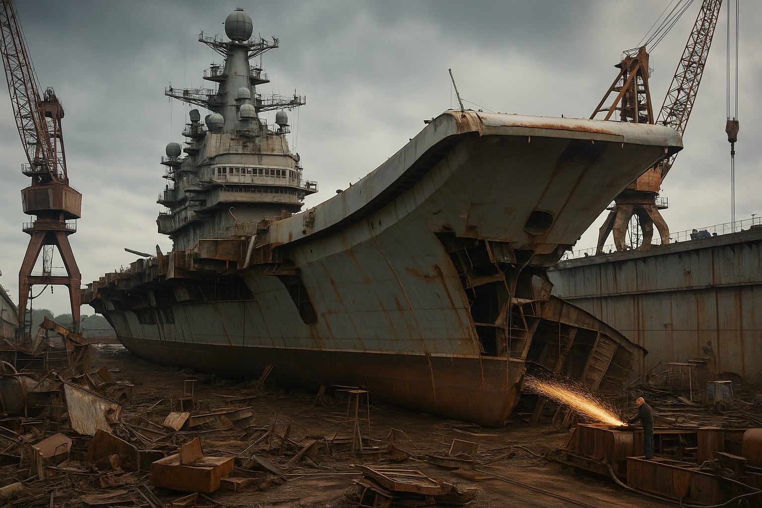 Admiral Kuznetsov kan sendes for skrap: Russland stopper reparasjonen av sitt eneste hangarskip