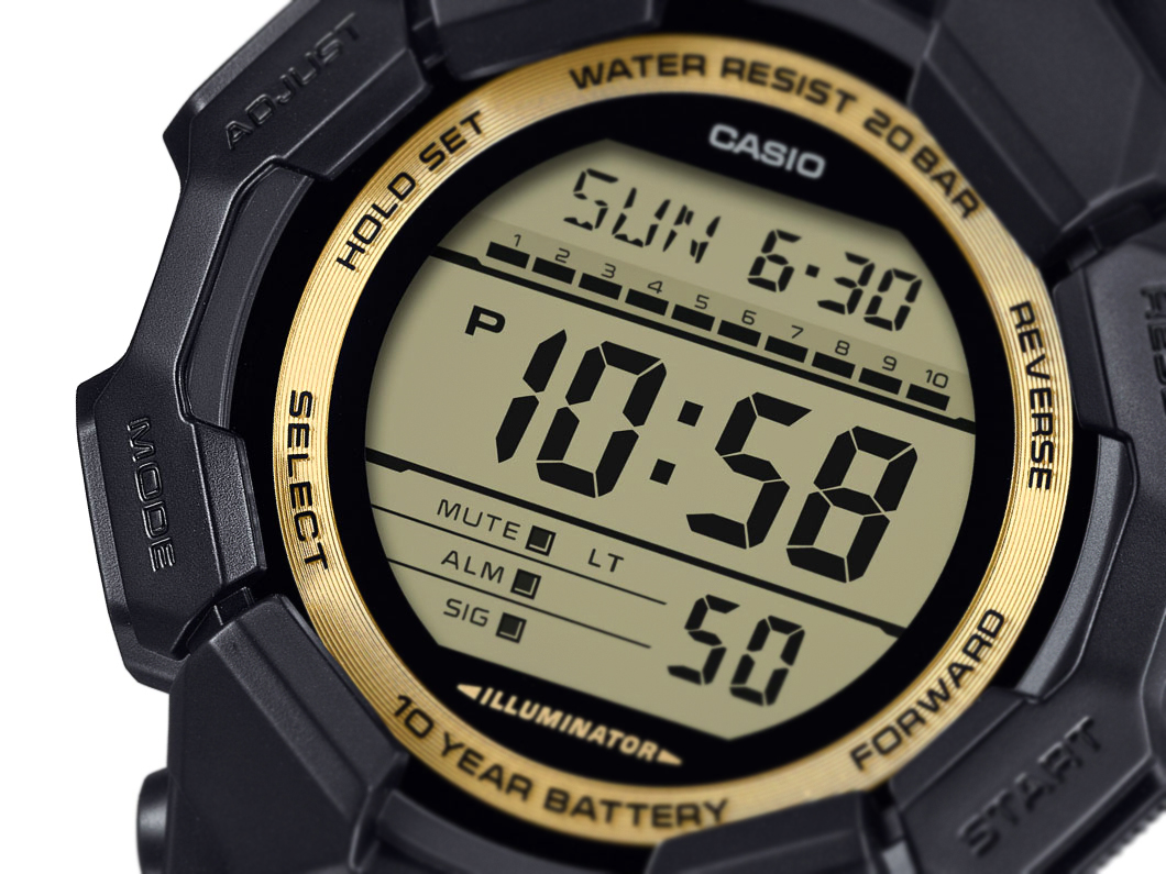 Klassisk stil i en ny farge: G-Shock GD-010GB-1A9 imponerer Den ikoniske G-Shock i en luksuriøs svart og gull uttrykk: møt GD-010GB-1A9