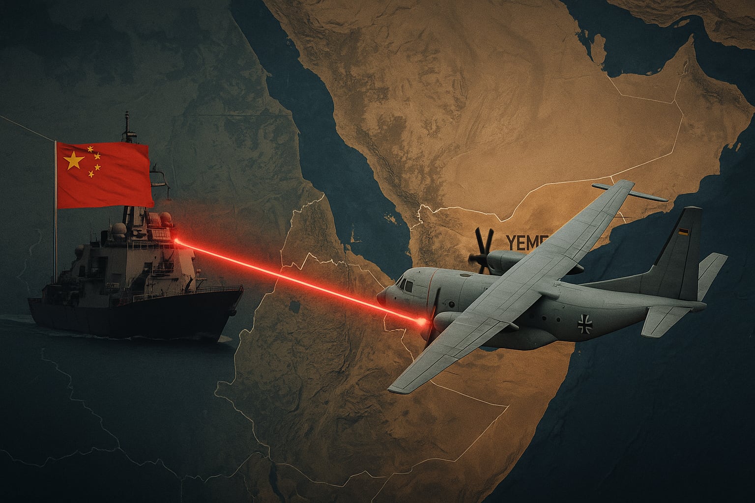Et kinesisk skip "belyste" et Bundeswehr-fly med en laser: Berlin koker, Beijing er stille Et kinesisk skip "belyste" et Bundeswehr-fly med en laser: Berlin koker, Beijing er stille