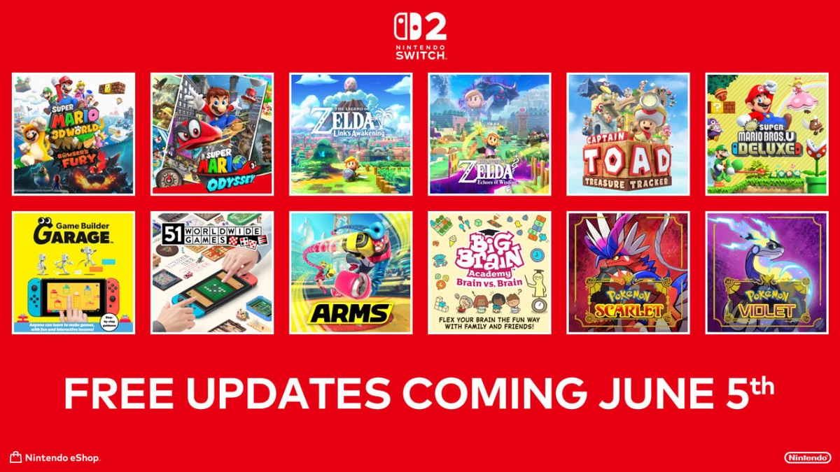 En ny Switch-æra: gratis spilloppdateringer på Nintendo Switch 2 Nintendo Switch 2: Gratis oppdateringer for nye spill