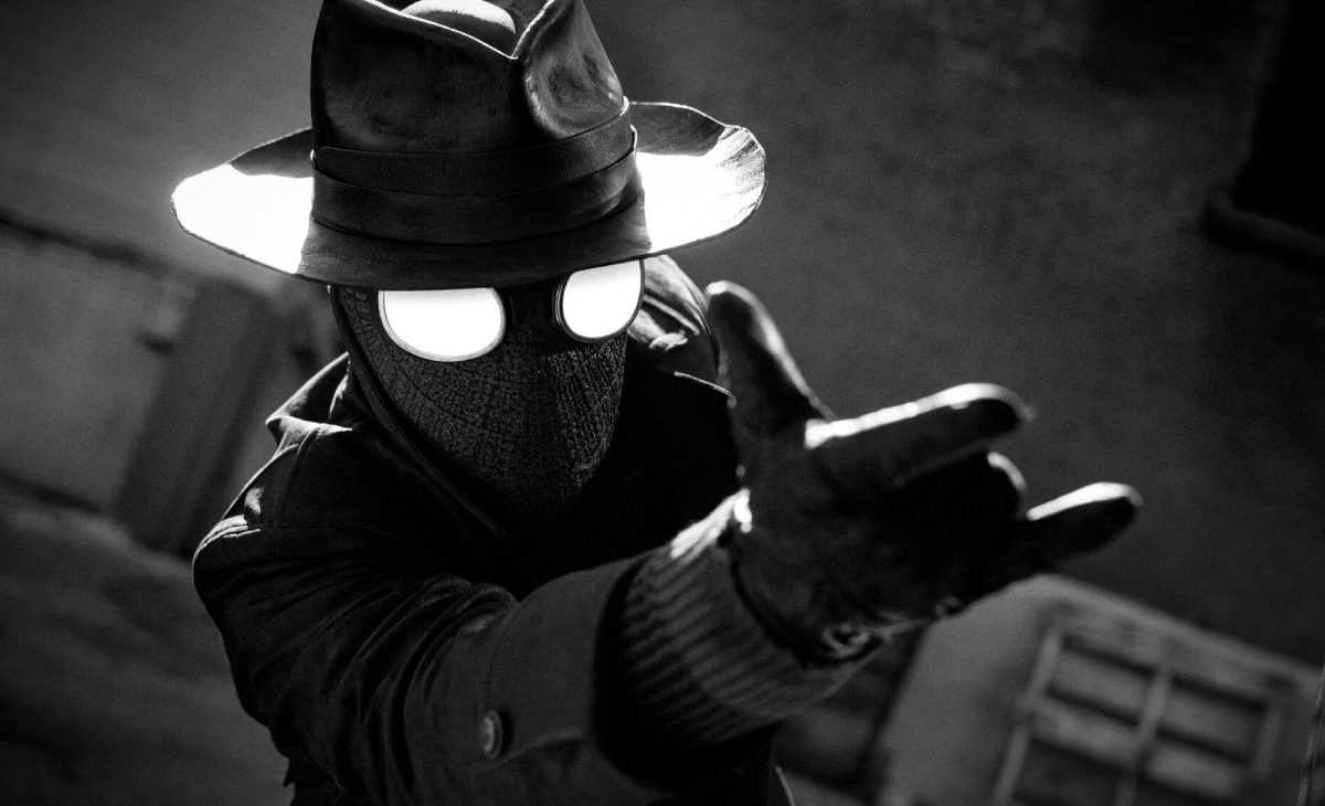 Verden i svart-hvitt: Et stillbilde fra den kommende Spider-Noir Første titt på Spider-Noir: Intriger og skyggehelter