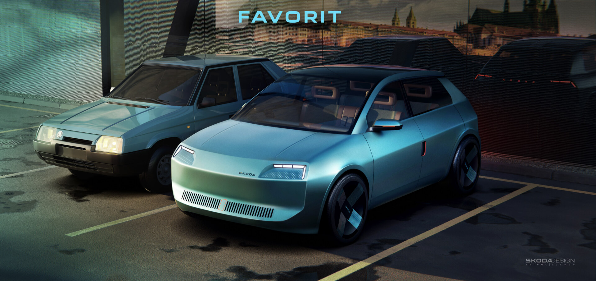 Moderne tolkning av Skoda Favorit hatchback Moderne tolkning av Skoda Favorit hatchback