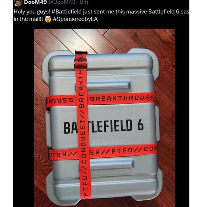 Battlefield 6 koffert. Battlefield 6 koffert med Battlefield 6 tekst og bånd med spillmodusnavn