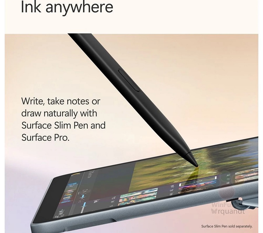 Surface Pro 12 sett fra siden Surface Pro 12 sett fra siden