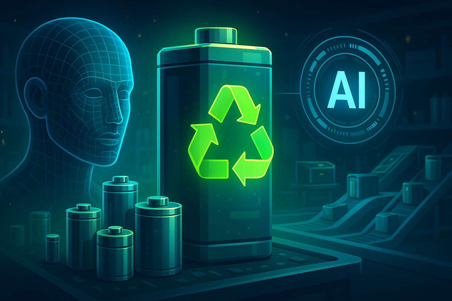 Batteriteknologier som vil endre spillet-6 Et illustrerende bilde av bruken av kunstig intelligens i batteriutvikling og resirkulering