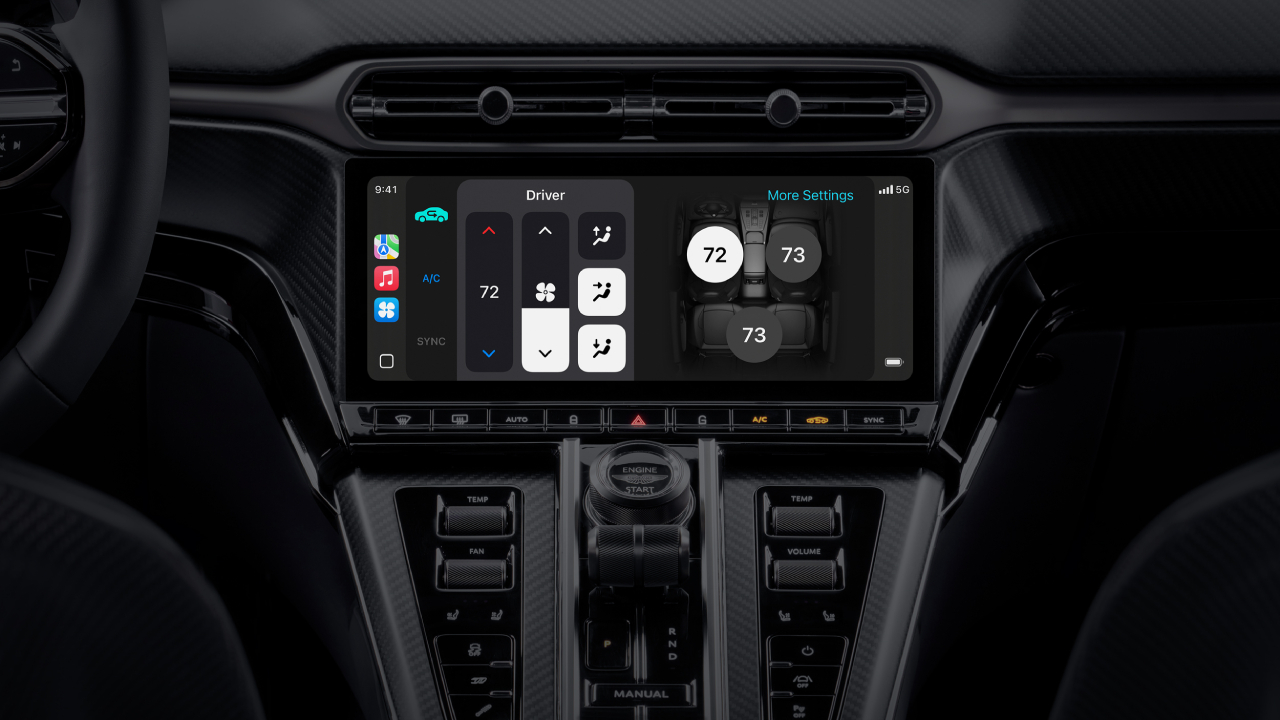 CarPlay Ultra-instrumentpanel med klimakontroll CarPlay Ultra-instrumentpanel med klimakontroll