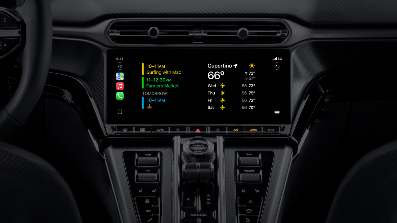 CarPlay Ultra-instrumentpanel med widgets CarPlay Ultra-instrumentpanel med widgets