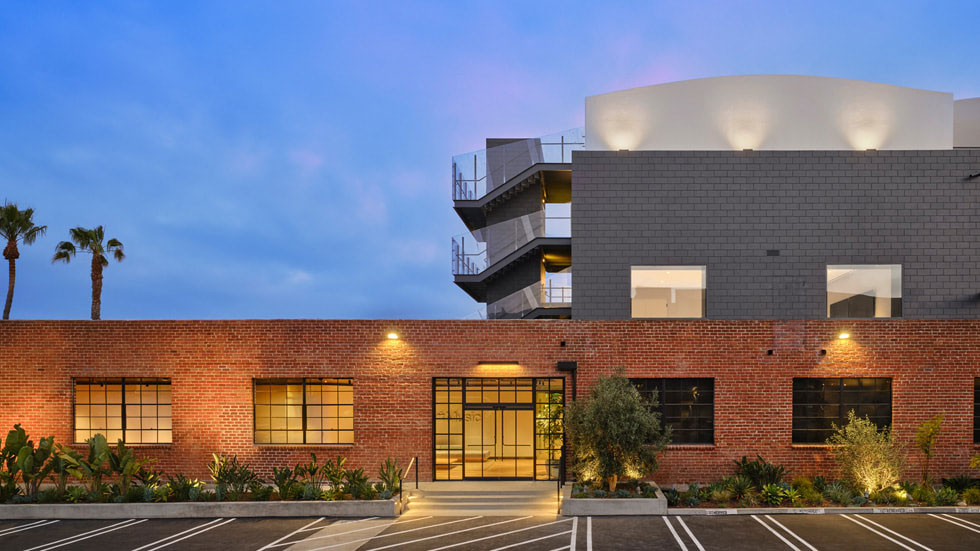 Utenforstående syn på det nye Apple Music-studioet i Culver City Utenforstående syn på det nye Apple Music-studioet i Culver City