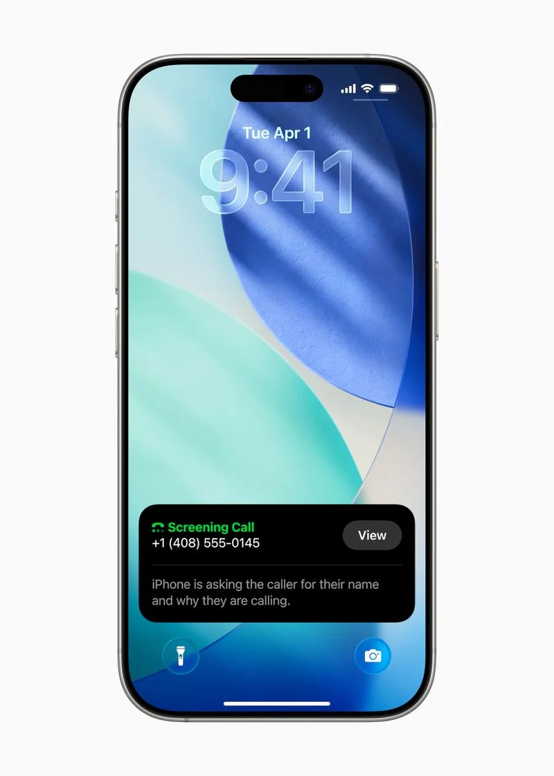 Demonstrasjon av Apple Intelligence Call Screening Demonstrasjon av Apple Intelligence Call Screening