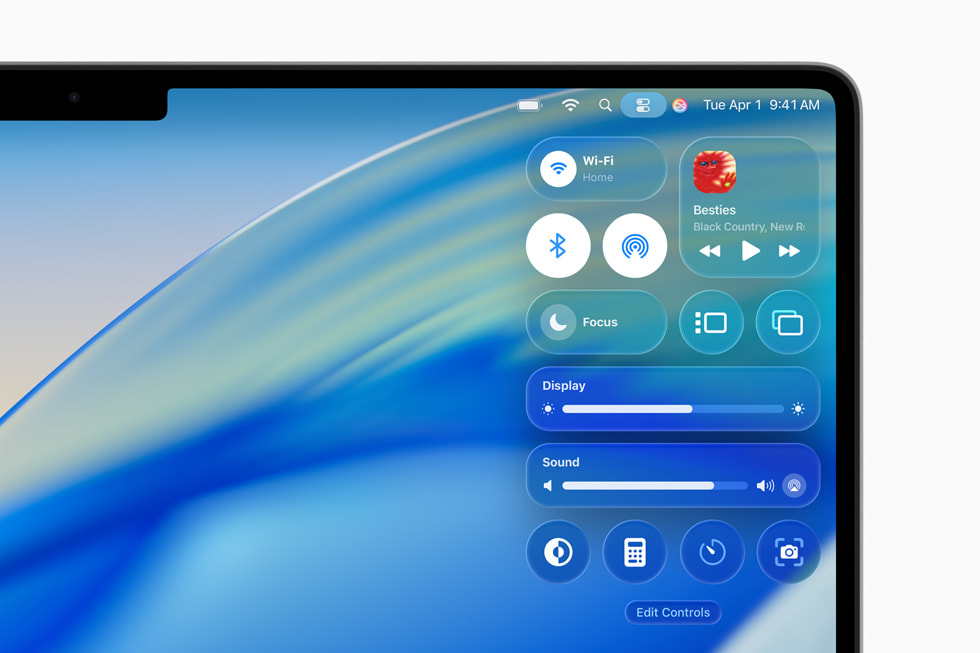 macOS Tahoe 26 - Kontrollsenter macOS Tahoe 26 - Kontrollsenter