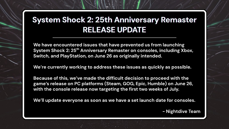 Skjermbilde fra spillet System Shock 2: 25-årsjubileum Skjermbilde fra spillet System Shock 2: 25-årsjubileum