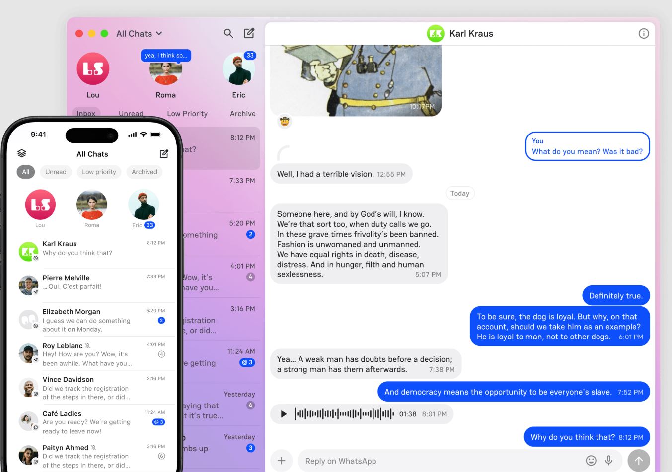Skjermbilde av universell messenger Beeper