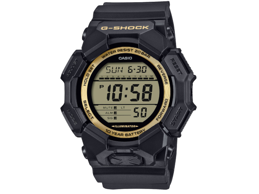 Casio G-Shock GD-010GB-1A9JF - svart hus og gull detaljer