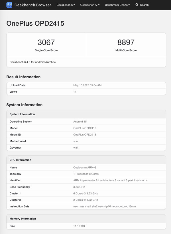 Geekbench-resultater OnePlus Pad 2 Pro Geekbench-resultater OnePlus Pad 2 Pro