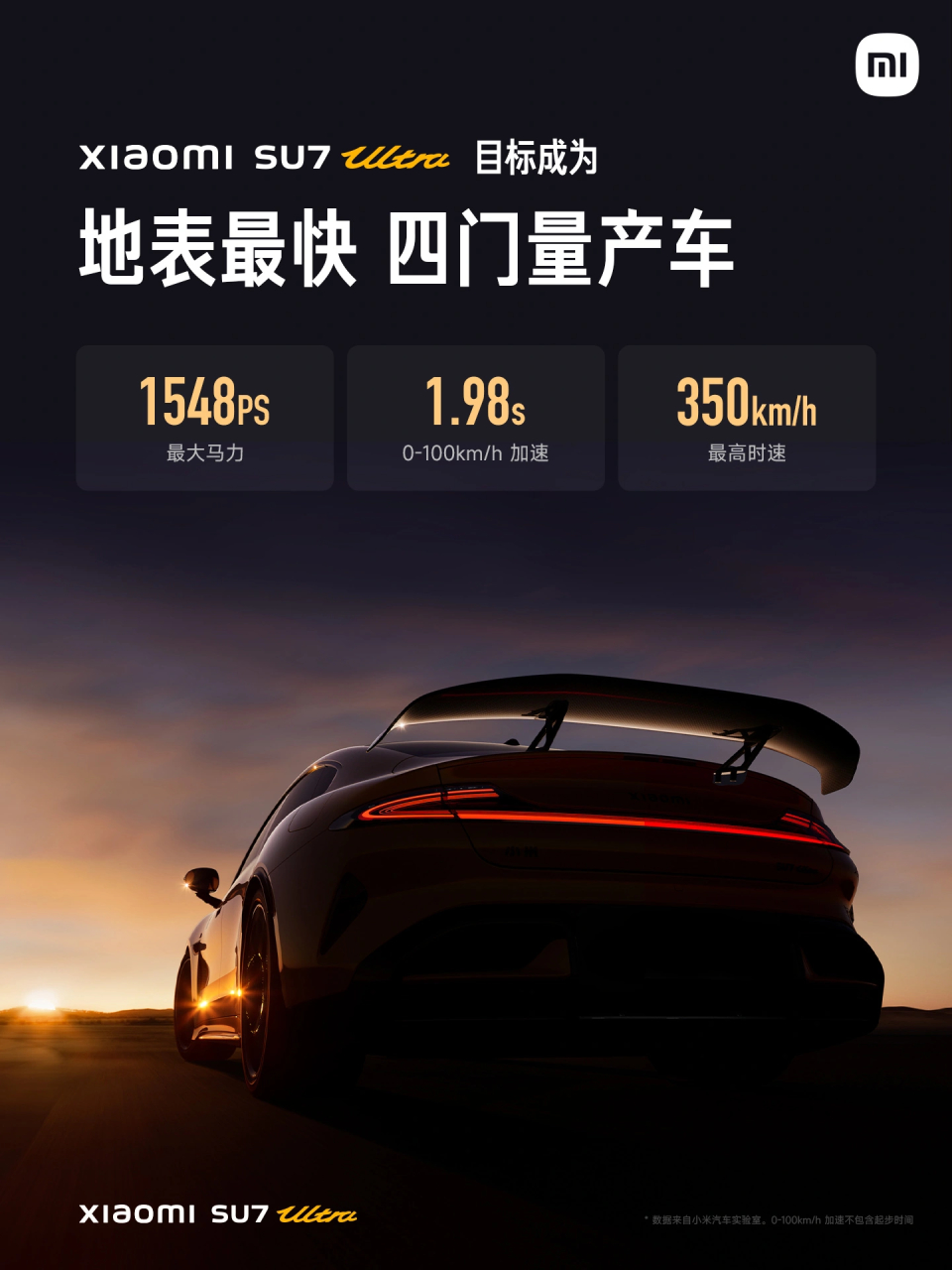 Xiaomi SU7 Ultra er den kraftigste versjonen av SU7 elektrisk sedan Xiaomi SU7 Ultra er den kraftigste versjonen av SU7 elektrisk sedan