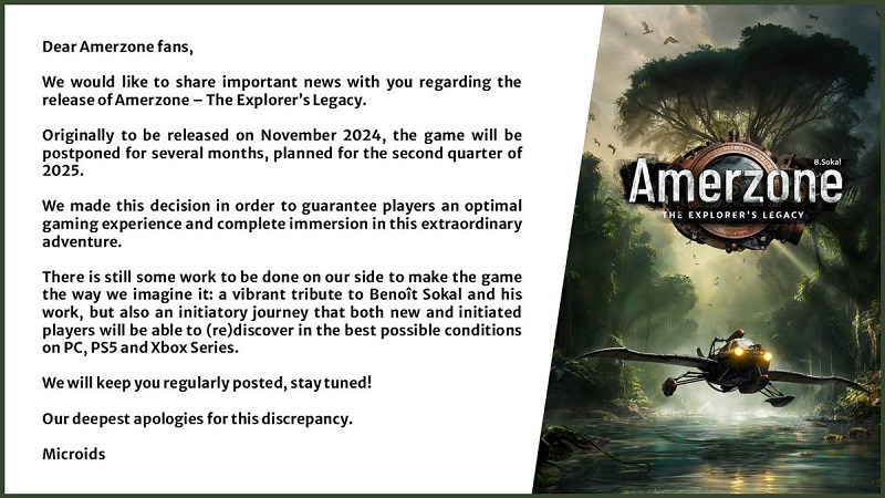 Journey to the Jungle er utsatt - den franske utgiveren Microids har utsatt utgivelsen av Amerzone: The Explorer's Legacy til 2025-2 Journey to the Jungle er utsatt - den franske utgiveren Microids har utsatt utgivelsen av Amerzone: The Explorer's Legacy til 2025-2